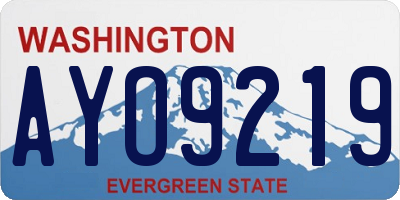 WA license plate AYO9219