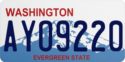 WA license plate AYO9220