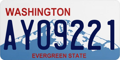 WA license plate AYO9221