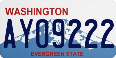 WA license plate AYO9222