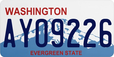 WA license plate AYO9226