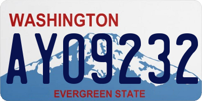 WA license plate AYO9232