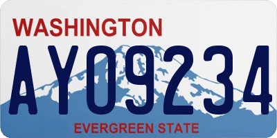 WA license plate AYO9234