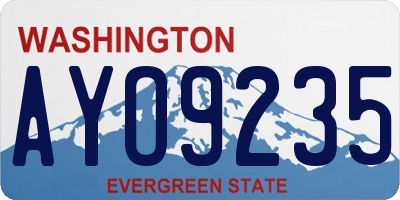 WA license plate AYO9235