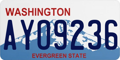 WA license plate AYO9236