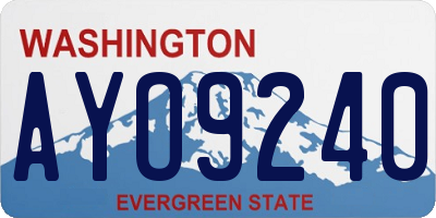 WA license plate AYO9240