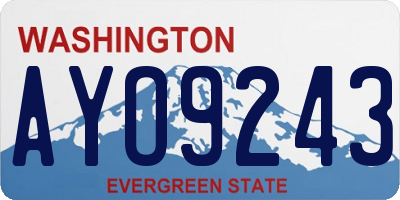 WA license plate AYO9243