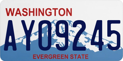 WA license plate AYO9245