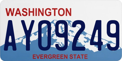 WA license plate AYO9249