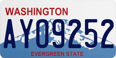 WA license plate AYO9252