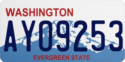 WA license plate AYO9253