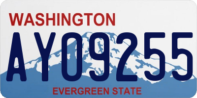WA license plate AYO9255