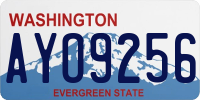 WA license plate AYO9256