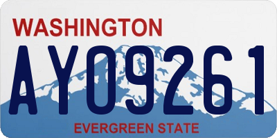 WA license plate AYO9261