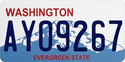 WA license plate AYO9267