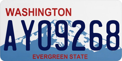 WA license plate AYO9268