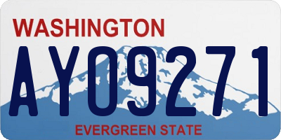 WA license plate AYO9271