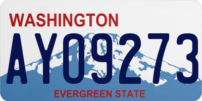 WA license plate AYO9273