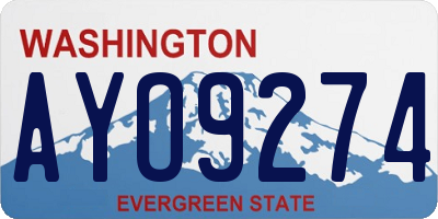 WA license plate AYO9274