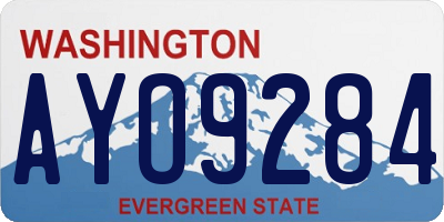 WA license plate AYO9284