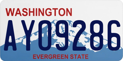 WA license plate AYO9286