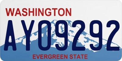 WA license plate AYO9292