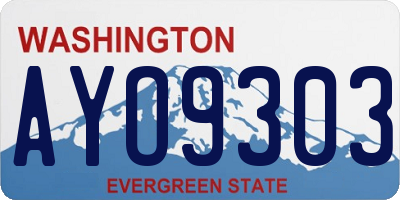 WA license plate AYO9303