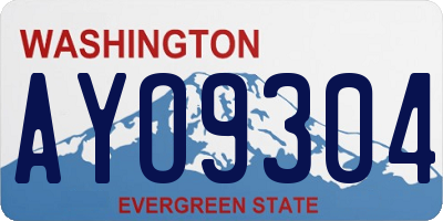 WA license plate AYO9304