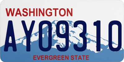 WA license plate AYO9310