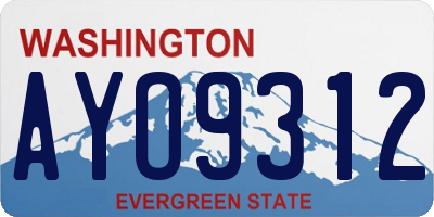 WA license plate AYO9312
