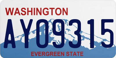 WA license plate AYO9315