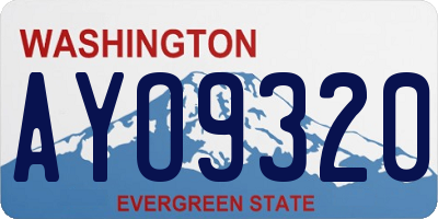 WA license plate AYO9320