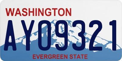 WA license plate AYO9321