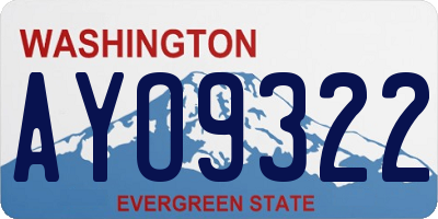 WA license plate AYO9322
