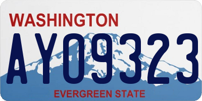 WA license plate AYO9323
