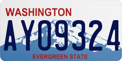 WA license plate AYO9324
