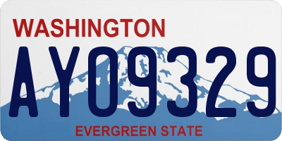 WA license plate AYO9329