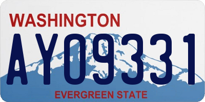 WA license plate AYO9331