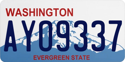 WA license plate AYO9337