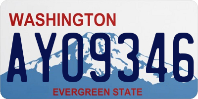 WA license plate AYO9346