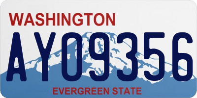 WA license plate AYO9356