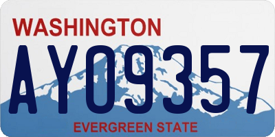 WA license plate AYO9357