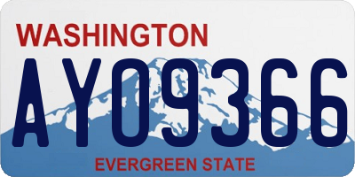 WA license plate AYO9366