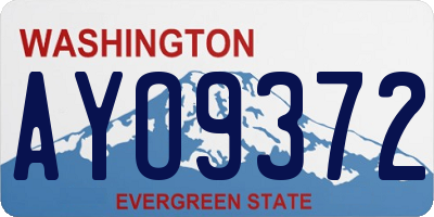 WA license plate AYO9372