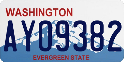 WA license plate AYO9382