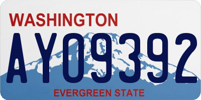 WA license plate AYO9392