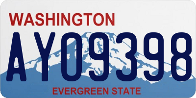 WA license plate AYO9398