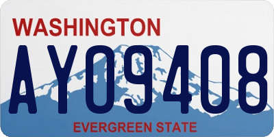 WA license plate AYO9408
