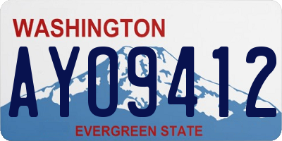WA license plate AYO9412