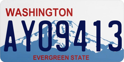 WA license plate AYO9413